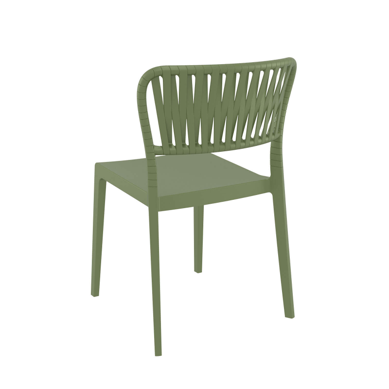 Portofino - Chaise de jardin empilable imitation corde tressée