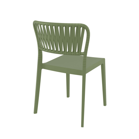 Portofino - Chaise de jardin empilable imitation corde tressée