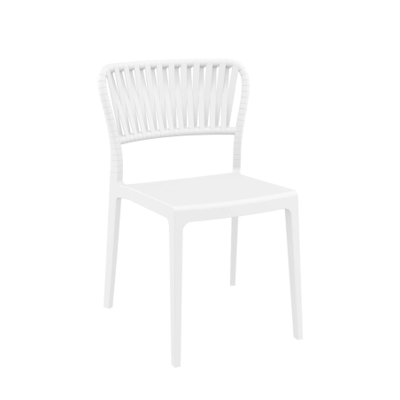 Portofino - Chaise en polypropylène empilable imitation corde tressée