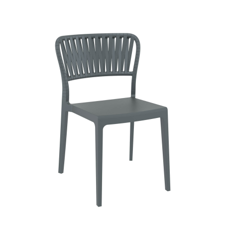 Portofino - Chaise en polypropylène empilable imitation corde tressée