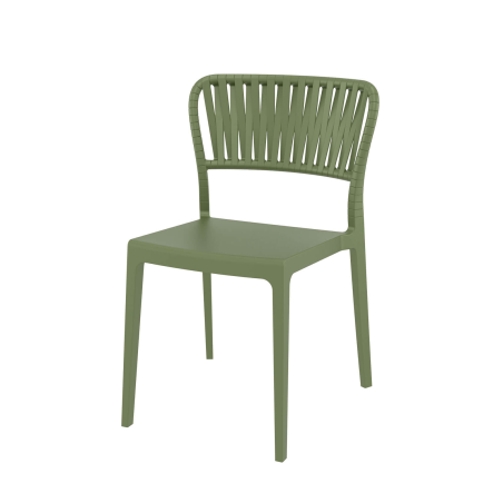 Portofino - Chaise en polypropylène empilable imitation corde tressée