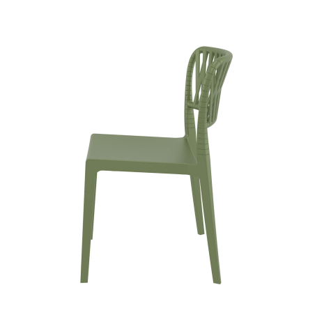 Portofino - Chaise en polypropylène empilable imitation corde tressée
