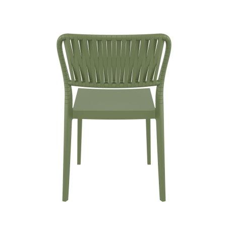 Portofino - Chaise en polypropylène empilable imitation corde tressée