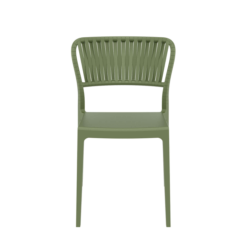 Portofino - Chaise en polypropylène empilable imitation corde tressée