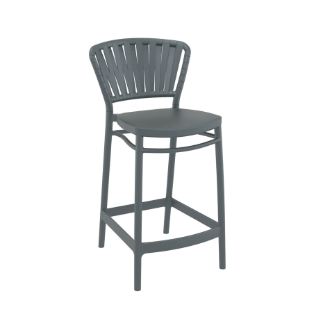 Portofino - Tabouret haut en polypropylène esprit corde tressée