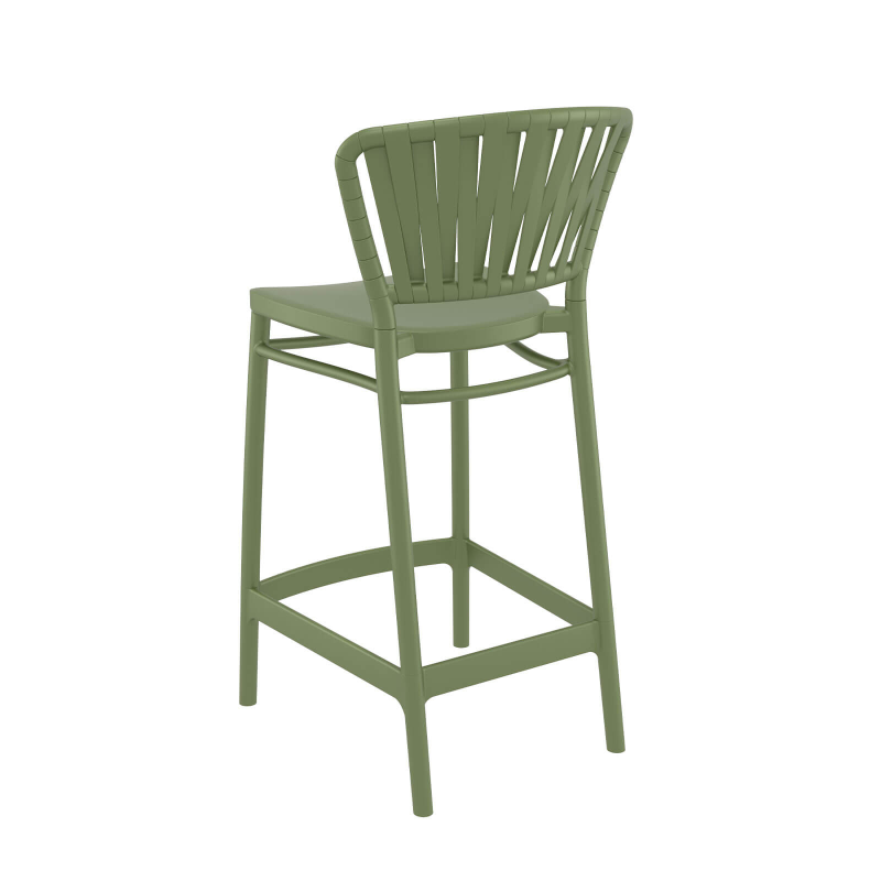 Portofino - Tabouret haut en polypropylène esprit corde tressée