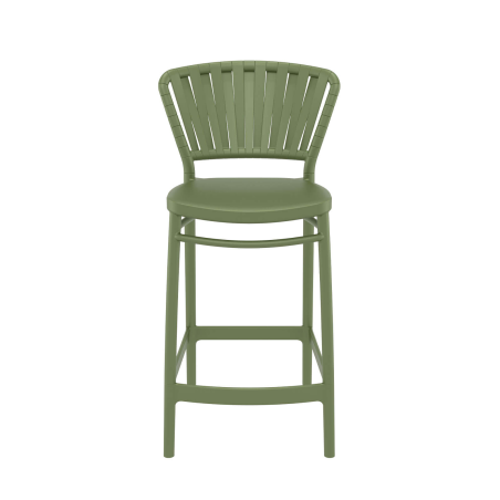 Portofino - Tabouret haut en polypropylène esprit corde tressée