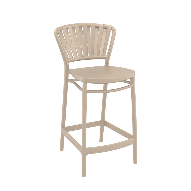 Portofino - Tabouret haut de jardin en polypropylene esprit corde tressée