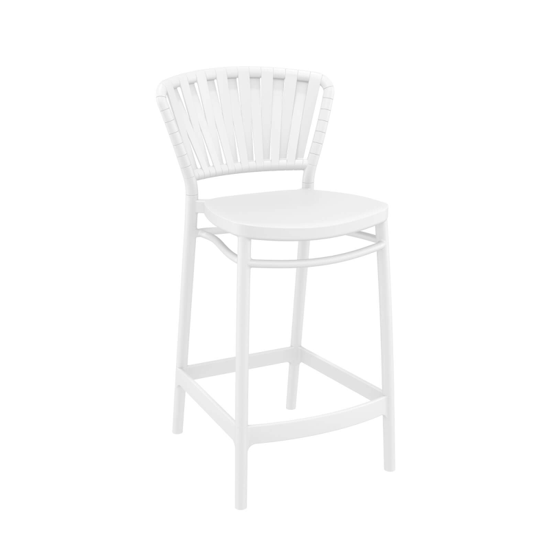 Portofino - Tabouret haut de jardin en polypropylene esprit corde tressée