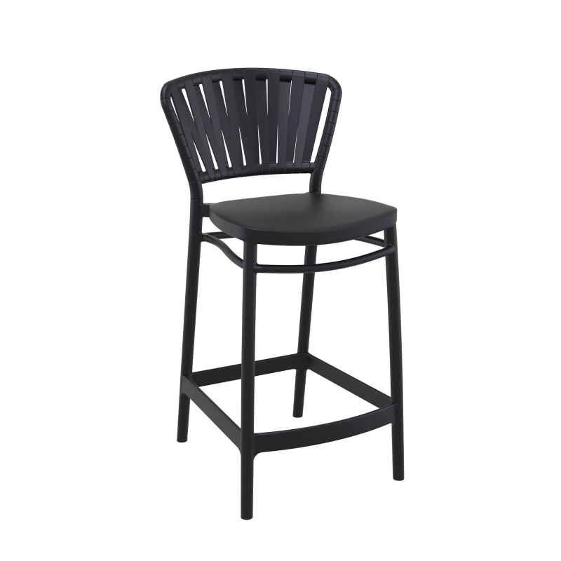 Portofino - Tabouret haut de jardin en polypropylene esprit corde tressée