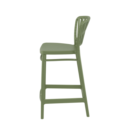 Portofino - Tabouret haut de jardin en polypropylene esprit corde tressée