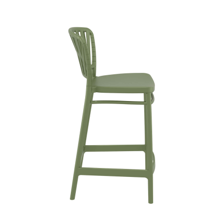 Portofino - Tabouret haut de jardin en polypropylene esprit corde tressée