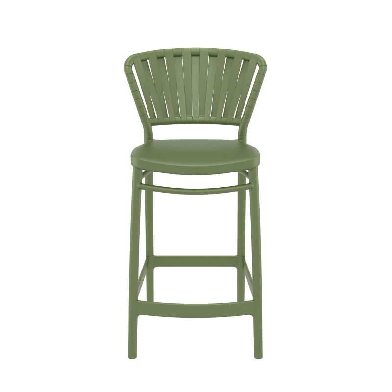 Portofino - Tabouret haut de jardin en polypropylene esprit corde tressée