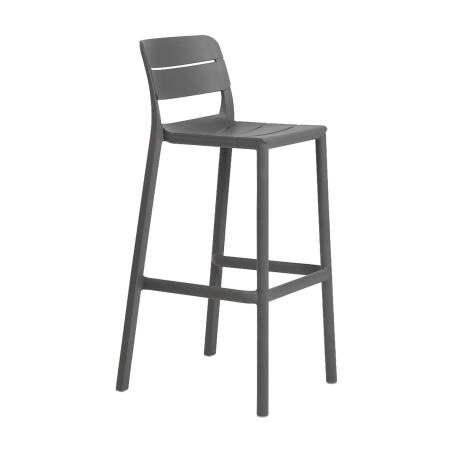 Cassia - Tabouret de bar de jardin empilable en polypropylène 