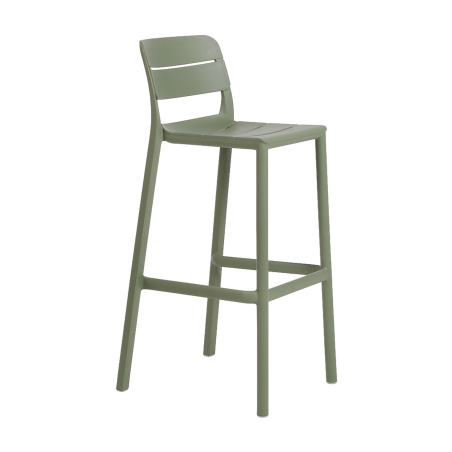 Cassia - Tabouret de bar de jardin empilable en polypropylène 
