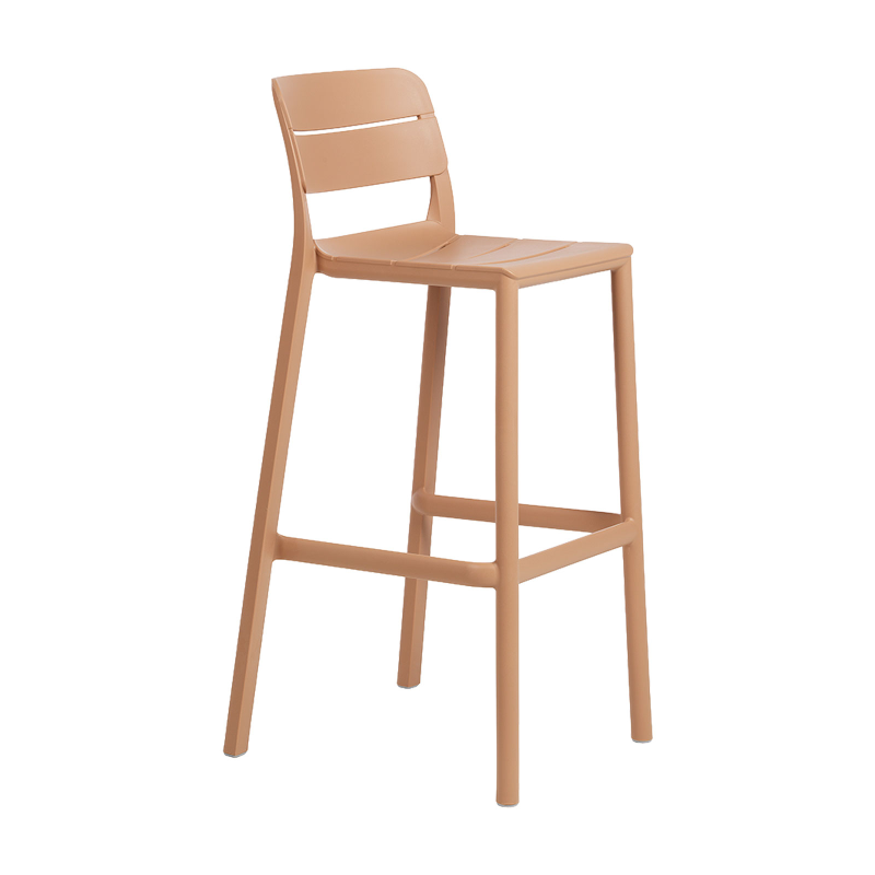 Cassia - Tabouret de bar de jardin empilable en polypropylène 