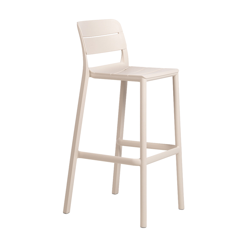 Cassia - Tabouret de bar de jardin empilable en polypropylène 