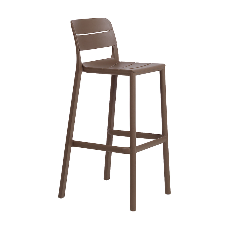 Cassia - Tabouret de bar de jardin empilable en polypropylène 