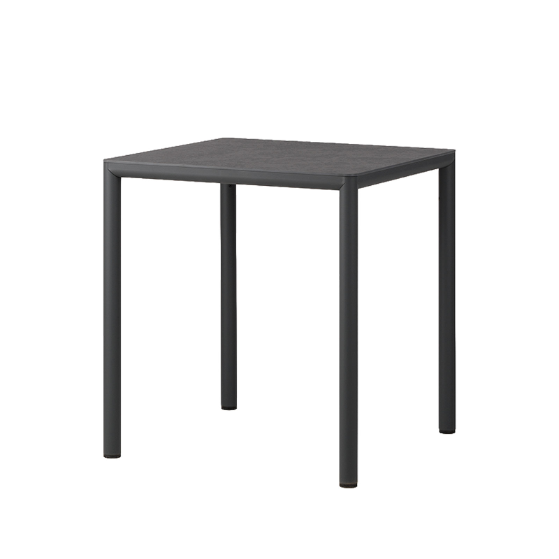 Piave - Table de jardin carrée en stratifié avec pieds en aluminium 