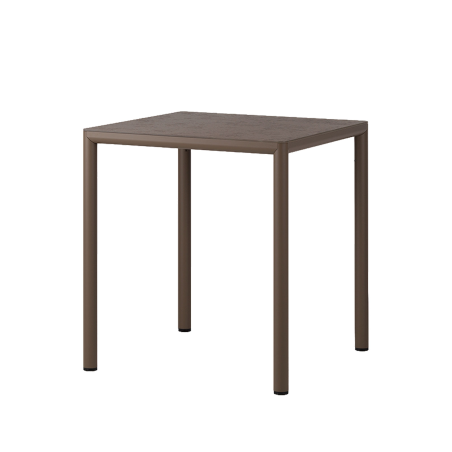 Piave - Table de jardin carrée en stratifié avec pieds en aluminium 