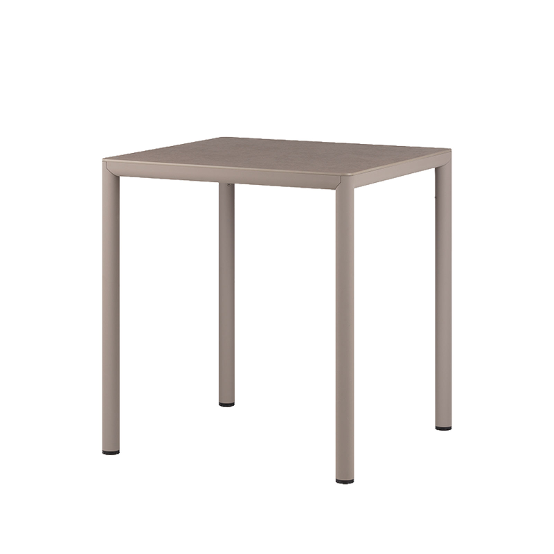 Piave - Table de jardin carrée en stratifié avec pieds en aluminium 