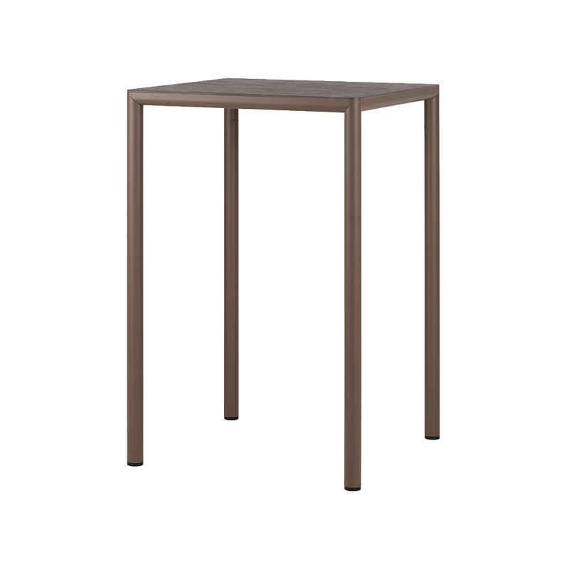 Piave - Table de jardin carrée en stratifié avec pieds en aluminium 