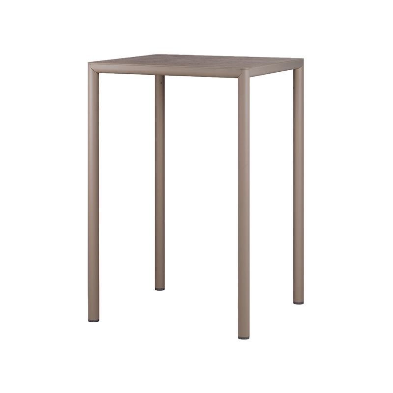 Piave - Table de jardin carrée en stratifié avec pieds en aluminium 