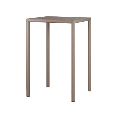 Piave - Table de jardin carrée en stratifié avec pieds en aluminium 