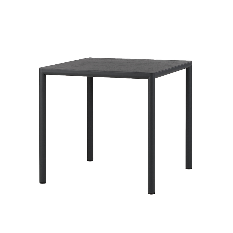 Piave - Table de jardin carrée en stratifié avec pieds en aluminium 