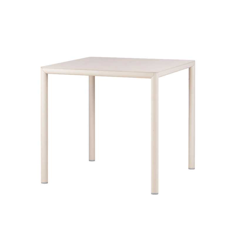 Piave - Table de jardin carrée en stratifié avec pieds en aluminium 