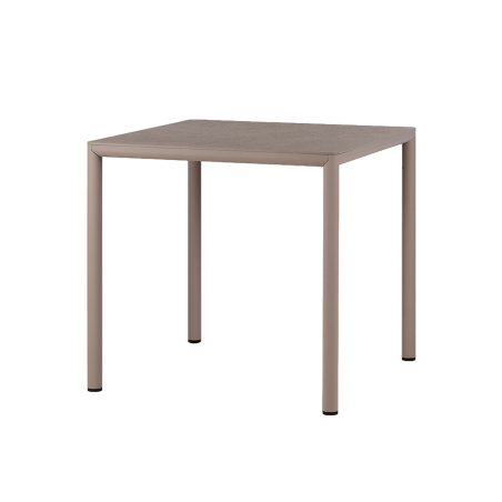 Piave - Table de jardin carrée en stratifié avec pieds en aluminium 