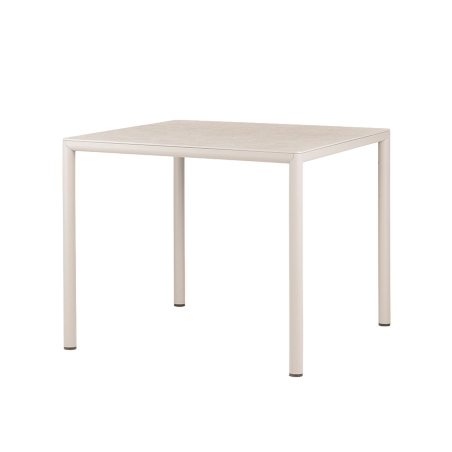 Piave - Table de jardin carrée en stratifié avec pieds en aluminium 