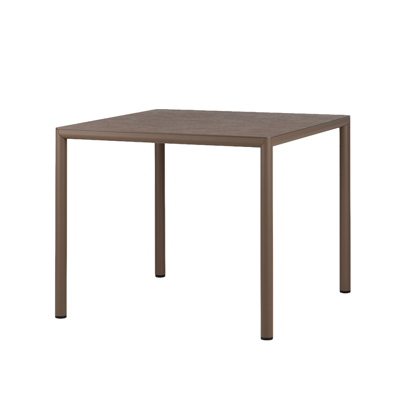Piave - Table de jardin carrée en stratifié avec pieds en aluminium 