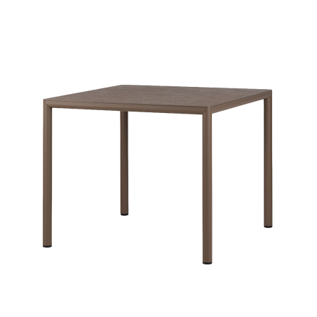 Piave - Table de jardin carrée en stratifié avec pieds en aluminium 