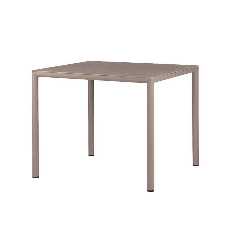 Piave - Table de jardin carrée en stratifié avec pieds en aluminium 