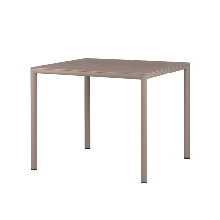 Piave - Table de jardin carrée en stratifié avec pieds en aluminium 