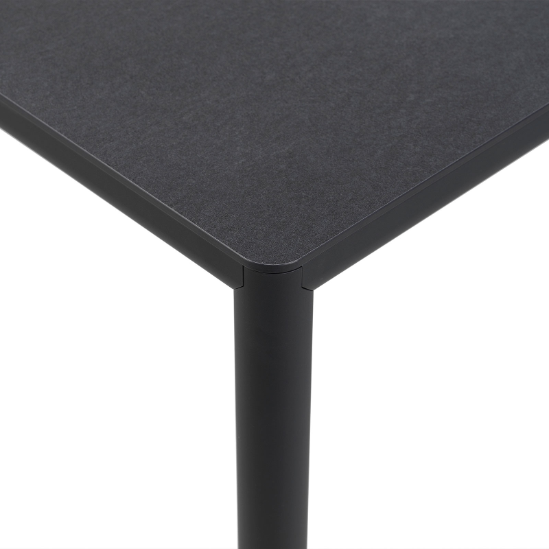 Piave - Table de jardin carrée en stratifié avec pieds en aluminium 