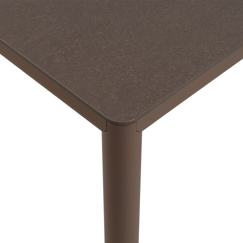 Piave - Table de jardin carrée en stratifié avec pieds en aluminium 