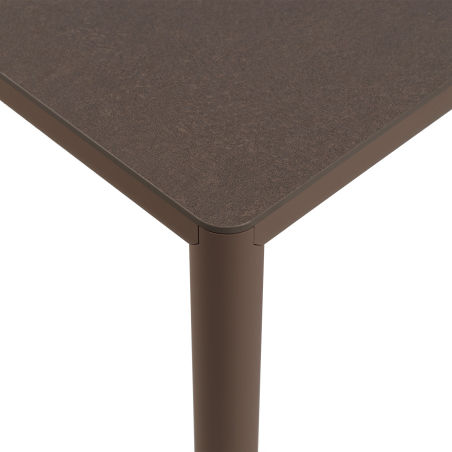 Piave - Table de jardin carrée en stratifié avec pieds en aluminium 