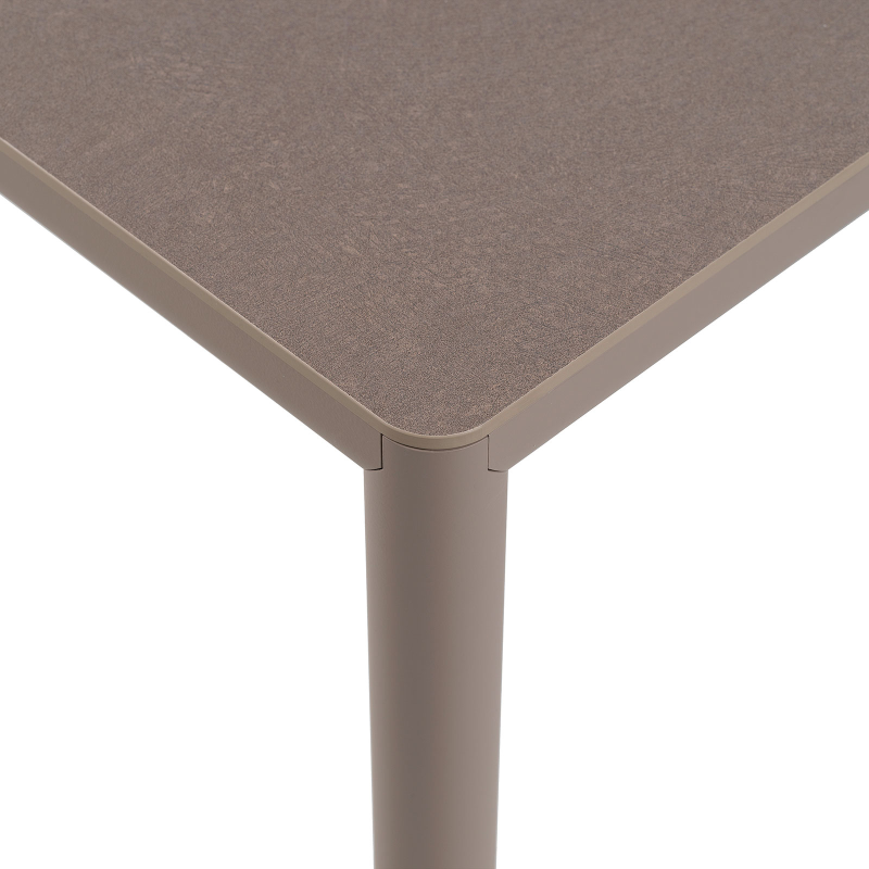 Piave - Table de jardin carrée en stratifié avec pieds en aluminium 
