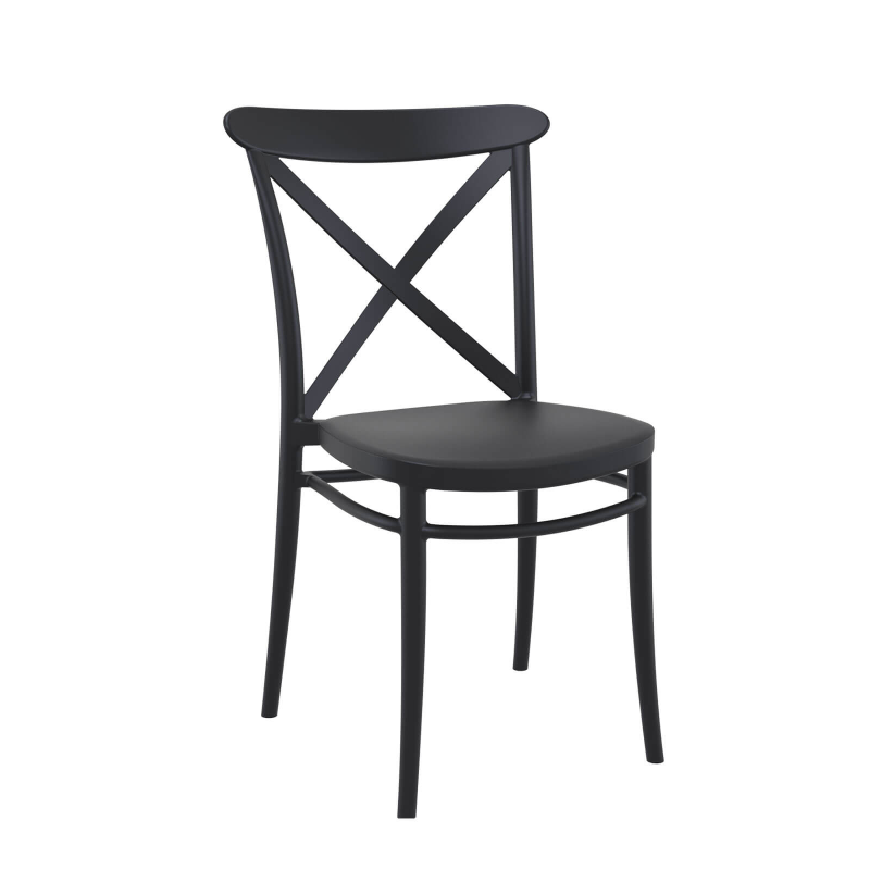 Cross - Chaise de terrasse bistrot empilable en polypropylène