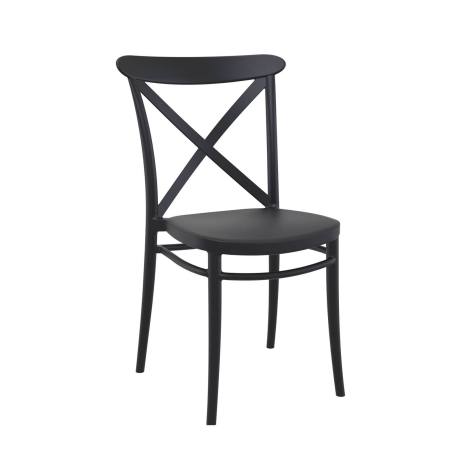 Cross - Chaise de terrasse bistrot empilable en polypropylène