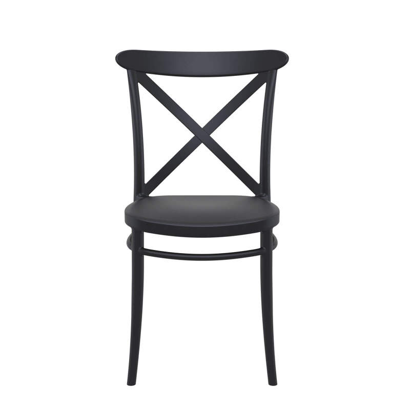 Cross - Chaise de cuisine style bistrot empilable en polypropylène