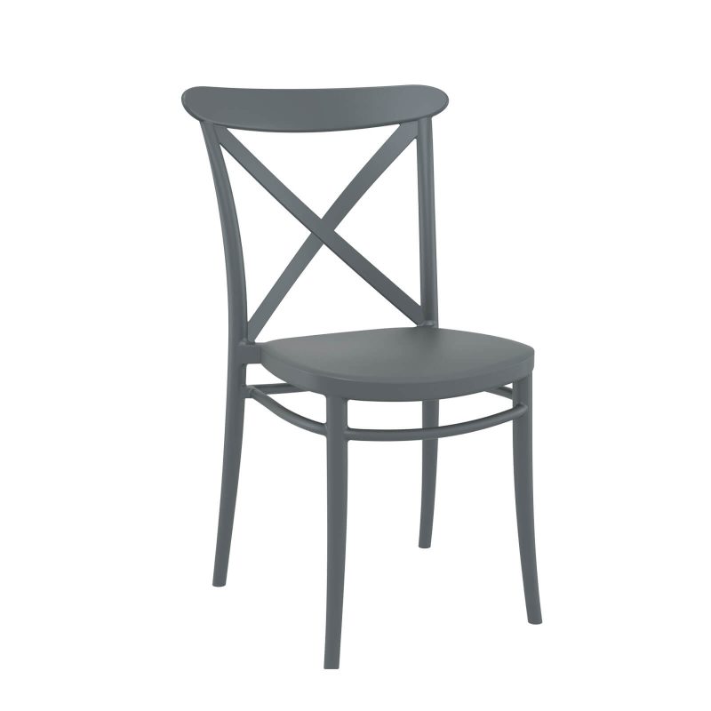 Cross - Chaise de cuisine style bistrot empilable en polypropylène