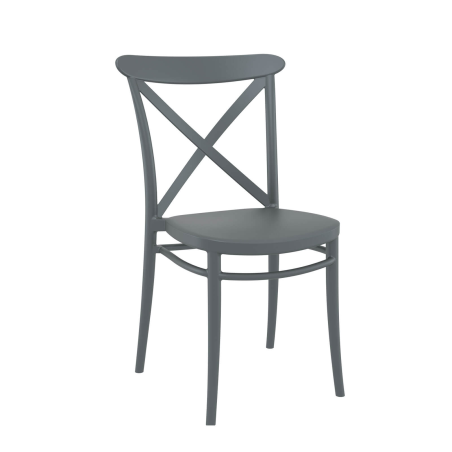 Cross - Chaise de cuisine style bistrot empilable en polypropylène