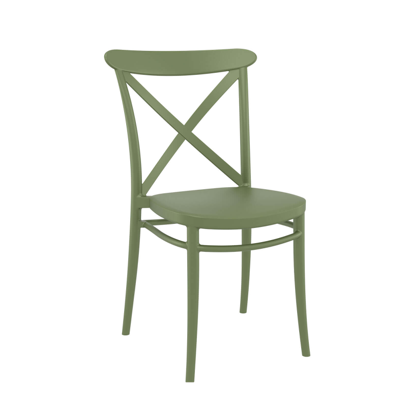 Cross - Chaise de cuisine style bistrot empilable en polypropylène