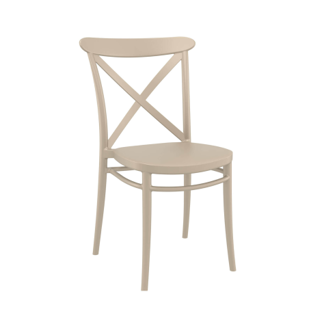 Cross - Chaise de cuisine style bistrot empilable en polypropylène
