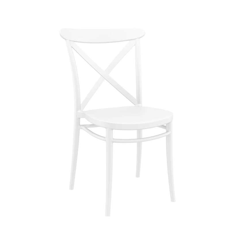 Cross - Chaise de cuisine style bistrot empilable en polypropylène