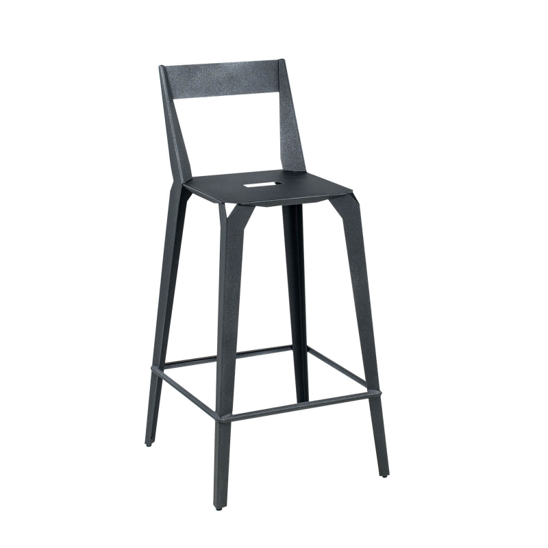 Valence Carrier® - Tabouret snack français en métal pour jardin avec dossier