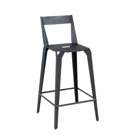 Valence Carrier® - Tabouret snack industriel français en métal avec dossier
